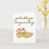 Gelukk Nederlands blije verjaardag Kaart (Gele Bloem)