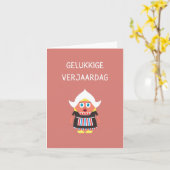 Gelukk Nederlands blije verjaardag Kaart (Gele Bloem)