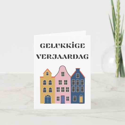 Gelukk Nederlands blije verjaardag Kaart (Voorkant)