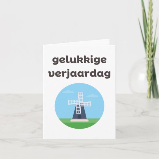 Gelukk Nederlands blije verjaardag Kaart (Voorkant)