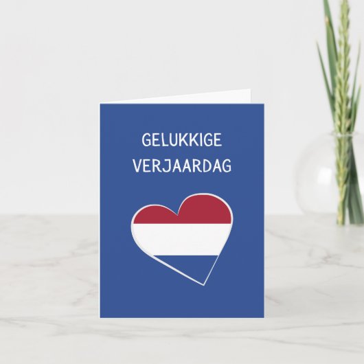 Gelukk Nederlands blije verjaardag Kaart (Voorkant)
