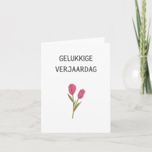 Gelukk Nederlands blije verjaardag Kaart (Voorkant)