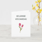 Gelukk Nederlands blije verjaardag Kaart (Gele Bloem)
