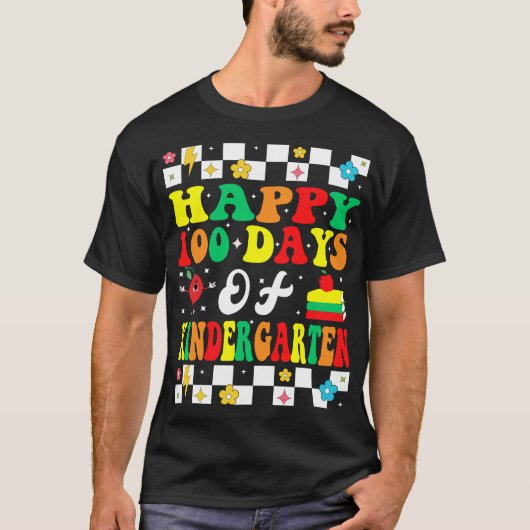Gelukkig 100 dagen kleuterschool T-shirt (Voorkant)
