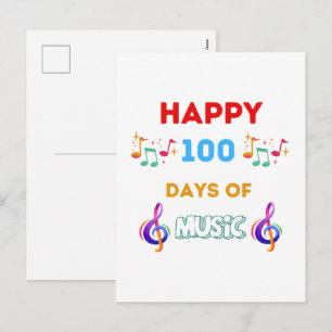Gelukkig 100 dagen muziek feestdagenkaart