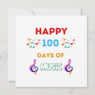 Gelukkig 100 dagen muziek kaart