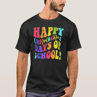 Gelukkig 100 dagen school 100ste dag leraar wiskun t-shirt