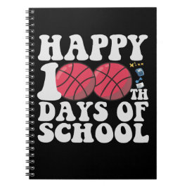 Gelukkig 100 dagen school cadeau voor basketbalfan notitieboek