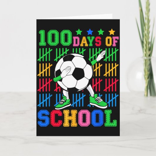 Gelukkig 100 dagen school dabben voetbal bal kinde kaart (Voorkant)