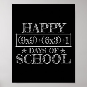 Gelukkig 100 dagen school leuke wiskunde vergelijk poster
