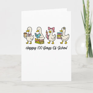 Gelukkig 100 dagen school Lieve Eend Leraar Kaart