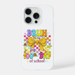 Gelukkig 100 dagen school roze strik iPhone 15 pro case