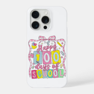 Gelukkig 100 dagen school roze strik iPhone 15 pro case