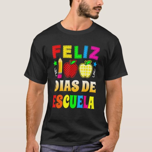 Gelukkig 100 dagen school Spaans Feliz 100 Dias De T-shirt (Voorkant)