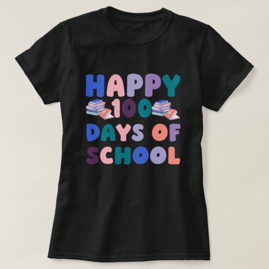 Gelukkig 100 dagen school t-shirt (Design voorkant)