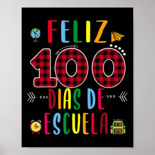 Gelukkig 100 dagen school T-shirt 100 dagen van sc Poster