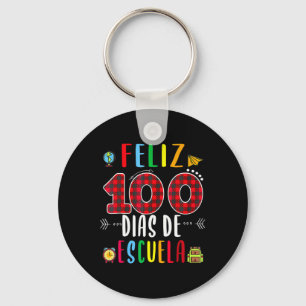 Gelukkig 100 dagen school T-shirt Spaans 100 dagen Sleutelhanger