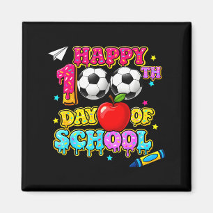 Gelukkig 100 dagen school voetbal ijs jongens kind magneet