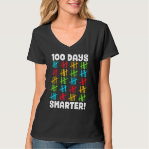 Gelukkig 100 dagen slimmer Kleurrijke Tally Mark a T-shirt