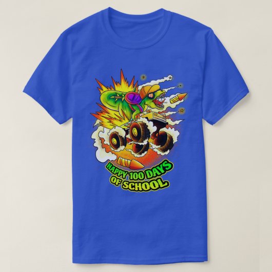 gelukkig 100 dagen van de monstertruck van de scho t-shirt (Design voorkant)