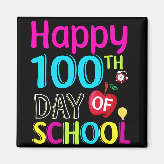 Gelukkig-100-ste-dag-van-school Magneet (Voorkant)