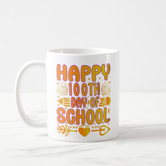 Gelukkig 100e schooldag koffiemok (Links)