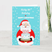 Gelukkig 100e verjaardags Kerstmis Kerstman  Kaart (Voorkant)
