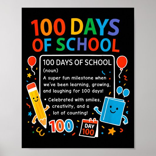 Gelukkig 100ste schooldag student ontwerp, 100 dag poster (Voorkant)