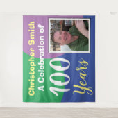 Gelukkig 100ste verjaardagsfeest Muur Wandkleed (Voorkant)