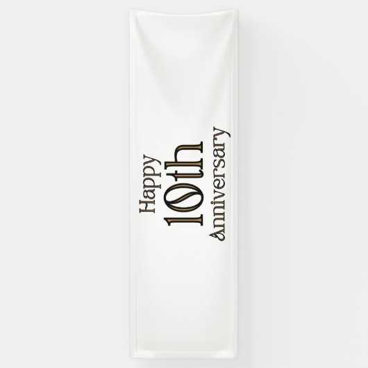 Gelukkig 10-jarig jubileum 2.5x8 vinyl banner (Verticaal)