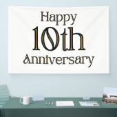 Gelukkig 10-jarig jubileum 4x6 vinyl banner (Beurs)