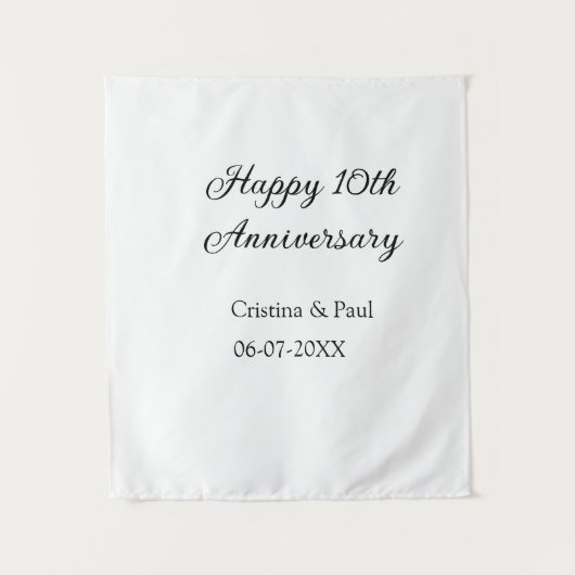 Gelukkig 10-jarig jubileum eenvoudige minimale huw wandkleed (Voorkant)
