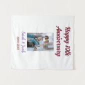 Gelukkig 10-jarig jubileum foto huwelijksfeest kop wandkleed (Voorkant (horizontaal))