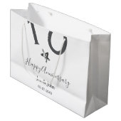 Gelukkig 10-jarig jubileum naam datum grijs metale groot cadeauzakje (Voorkant Gekanteld)