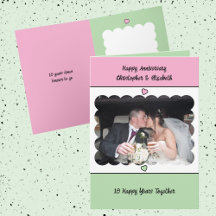 Gelukkig 10-jarig jubileum voeg naam roze groen to
