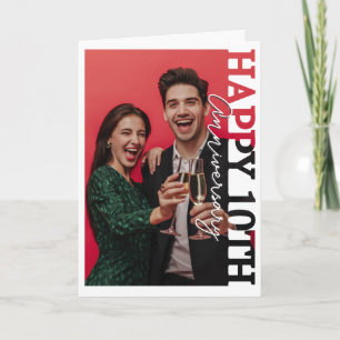 Gelukkig 10-jarig zilveren huwelijksjubileum Fotok Bedankkaart