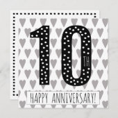 Gelukkig 10de Jubileum! - Wenskaart Bedankkaart (Voorkant / Achterkant)