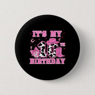 Gelukkig 10e verjaardag meisje outfit Rodeo wester Ronde Button 5,7 Cm