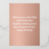 Gelukkig 10e verjaardag Roze Gold Girly Ten Folie Uitnodiging (Achterkant)