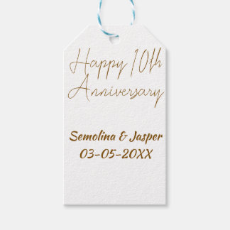gelukkig 10ejubileum naam retro eenvoudig modern cadeaulabel