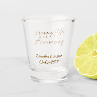 gelukkig 10ejubileum naam retro eenvoudig modern shot glas