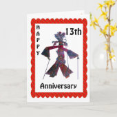 Gelukkig 13e jubileum kaart (Gele Bloem)