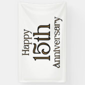 Gelukkig 15-jarig jubileum 3x5 vinyl banner (Verticaal)