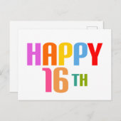 Gelukkig 16e briefkaart (Voorkant / Achterkant)