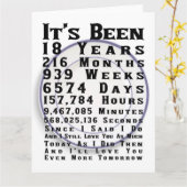 Gelukkig 18e porseleinen bruiloft Jubileum Kaart (Gele Bloem)