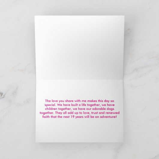 Gelukkig 19-jarig huwelijksjubileum Orchideeën Kaart (Binnen)