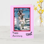 Gelukkig 19-jarig jubileum, aanpasbaar kaart (Gele Bloem)