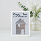 Gelukkig 1-jaars huisjubileum Postcard Briefkaart (Staand voorkant)