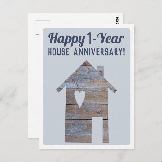 Gelukkig 1-jaars huisjubileum Postcard Briefkaart (Voorkant / Achterkant)