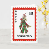 Gelukkig 1-jarig jubileum kaart (Gele Bloem)